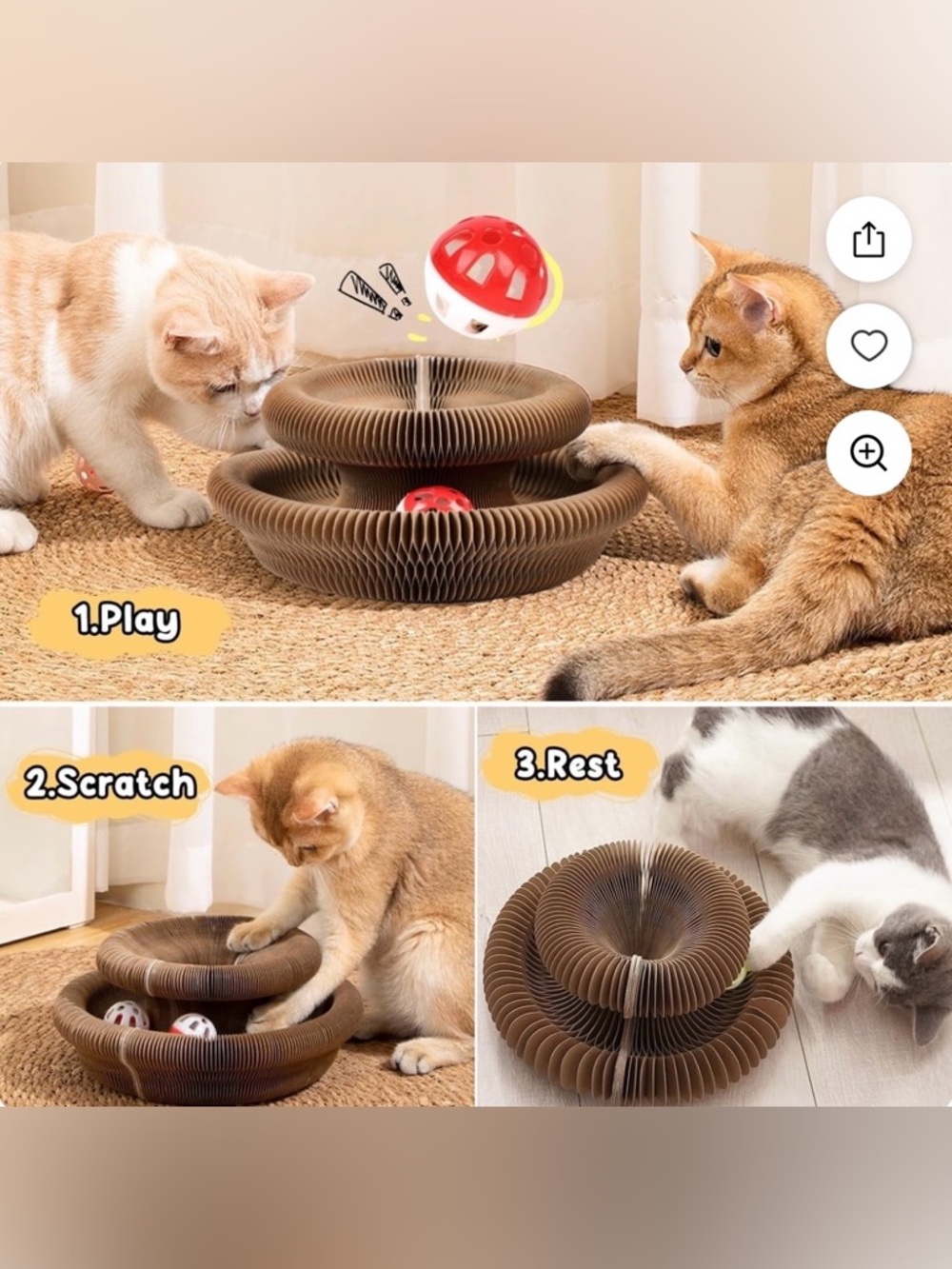 Magic Organ Cat Scratching Toy- 1 Large and 1 Small - Picture 9 of 13